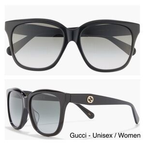 Gucci Women's Black Sunglasses with Gold Accent